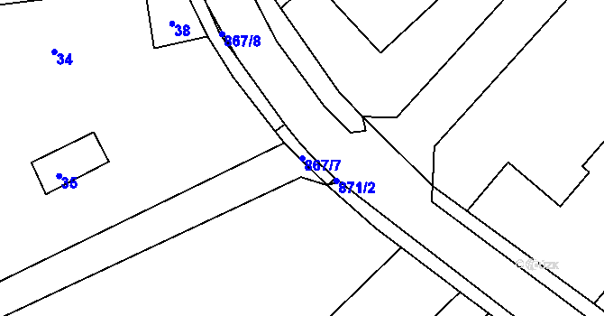 Parcela st. 867/7 v KÚ Dobroslavice, Katastrální mapa