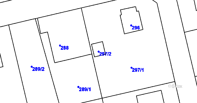 Parcela st. 297/2 v KÚ Dobroslavice, Katastrální mapa