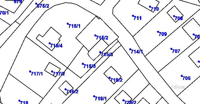 Parcela st. 715/5 v KÚ Dobroslavice, Katastrální mapa