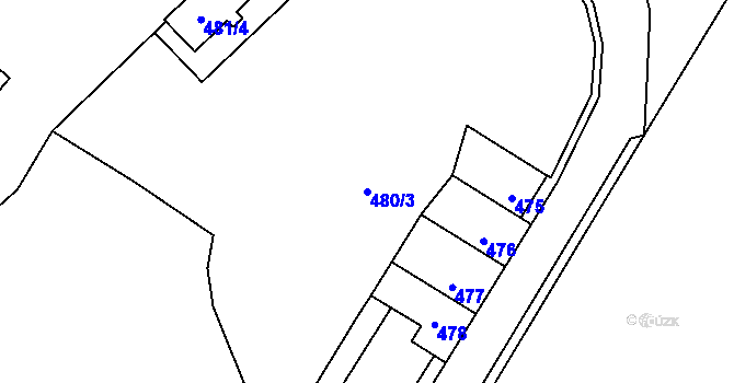 Parcela st. 480/3 v KÚ Dobroslavice, Katastrální mapa