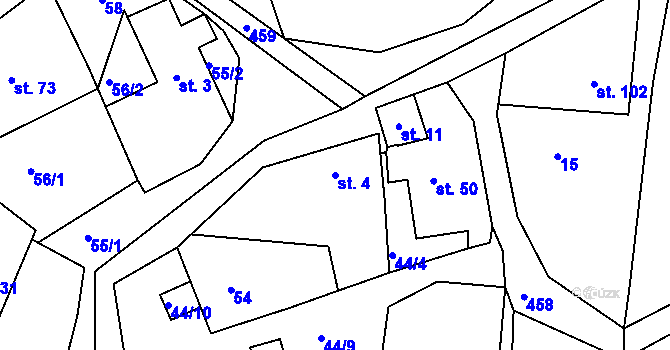 Parcela st. 4 v KÚ Dobrošov, Katastrální mapa