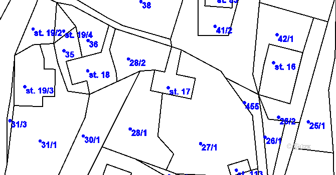 Parcela st. 17 v KÚ Dobrošov, Katastrální mapa