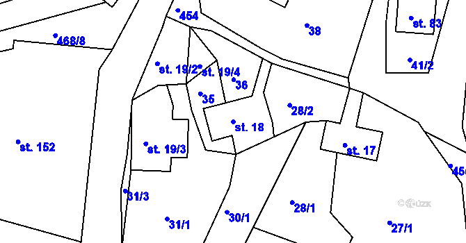 Parcela st. 18 v KÚ Dobrošov, Katastrální mapa
