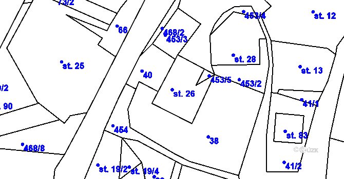 Parcela st. 26 v KÚ Dobrošov, Katastrální mapa