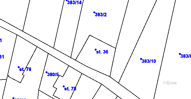 Parcela st. 36 v KÚ Dobrošov, Katastrální mapa