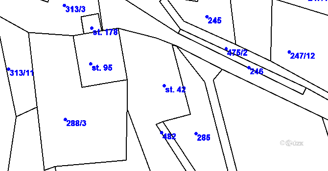 Parcela st. 42 v KÚ Dobrošov, Katastrální mapa