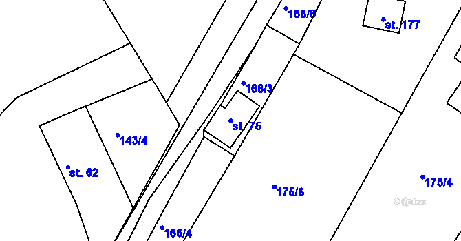 Parcela st. 75 v KÚ Dobrošov, Katastrální mapa