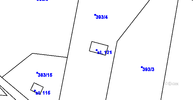 Parcela st. 121 v KÚ Dobrošov, Katastrální mapa