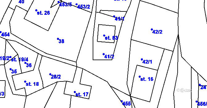 Parcela st. 41/2 v KÚ Dobrošov, Katastrální mapa