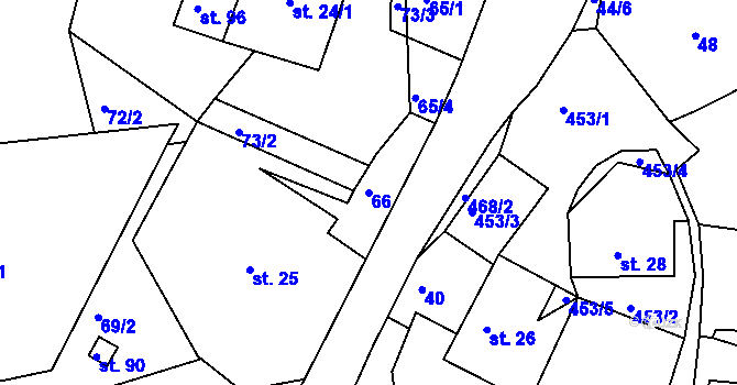 Parcela st. 66 v KÚ Dobrošov, Katastrální mapa