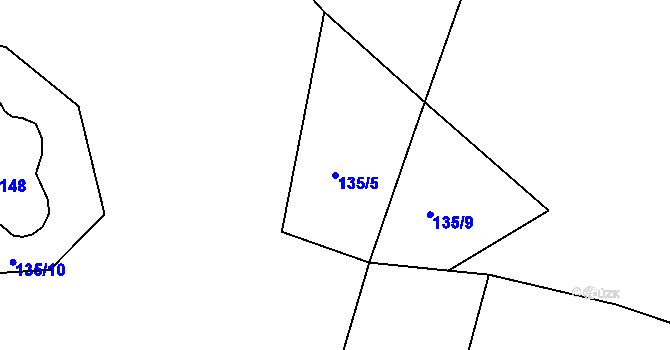 Parcela st. 135/5 v KÚ Dobrošov, Katastrální mapa