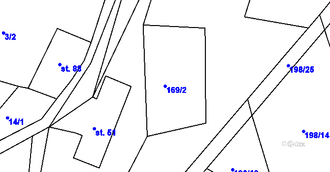 Parcela st. 169/2 v KÚ Dobrošov, Katastrální mapa