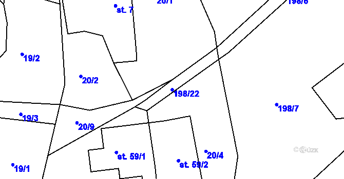 Parcela st. 198/22 v KÚ Dobrošov, Katastrální mapa