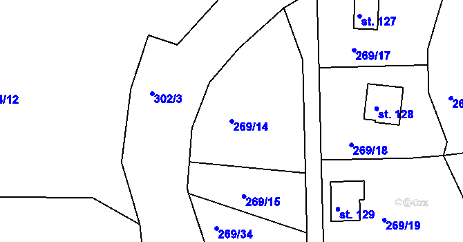 Parcela st. 269/14 v KÚ Dobrošov, Katastrální mapa