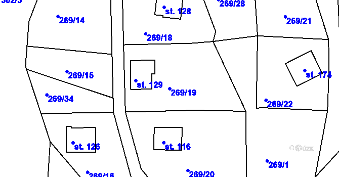 Parcela st. 269/19 v KÚ Dobrošov, Katastrální mapa