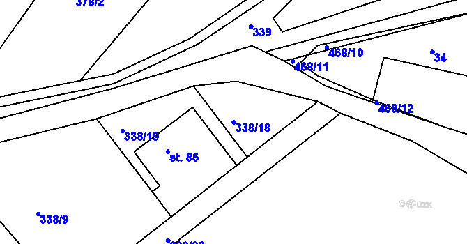 Parcela st. 338/18 v KÚ Dobrošov, Katastrální mapa