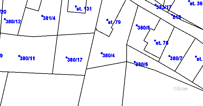 Parcela st. 380/4 v KÚ Dobrošov, Katastrální mapa