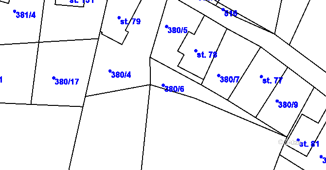 Parcela st. 380/6 v KÚ Dobrošov, Katastrální mapa