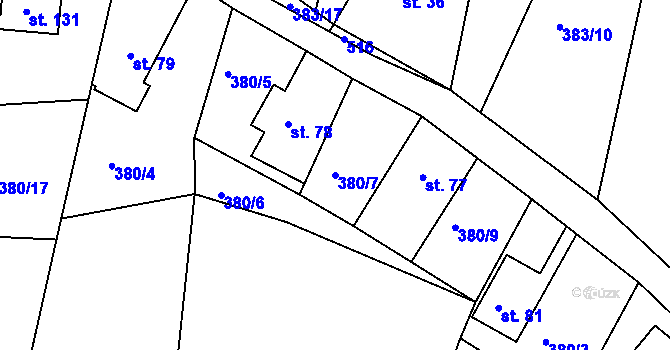 Parcela st. 380/7 v KÚ Dobrošov, Katastrální mapa