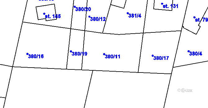 Parcela st. 380/11 v KÚ Dobrošov, Katastrální mapa