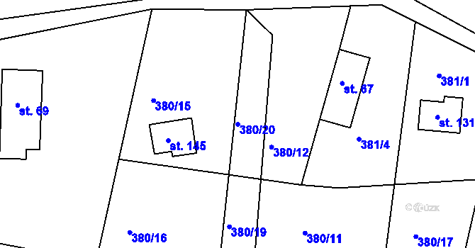 Parcela st. 380/20 v KÚ Dobrošov, Katastrální mapa