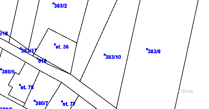 Parcela st. 383/10 v KÚ Dobrošov, Katastrální mapa