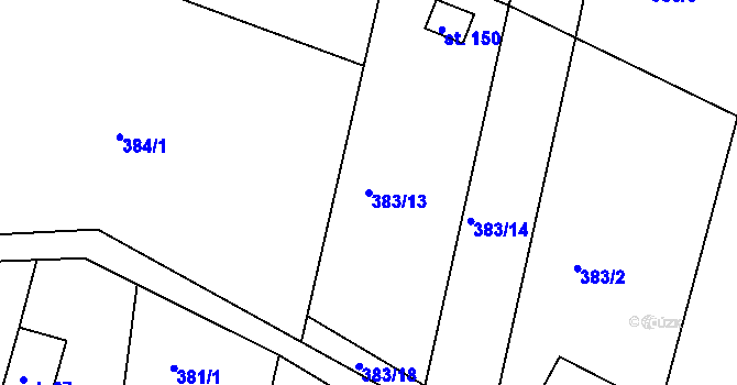 Parcela st. 383/13 v KÚ Dobrošov, Katastrální mapa