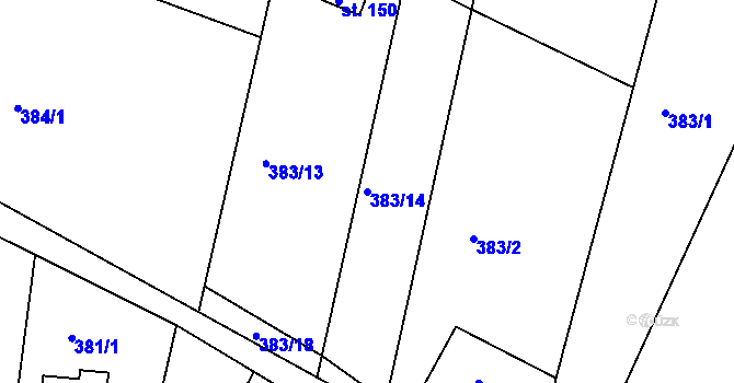 Parcela st. 383/14 v KÚ Dobrošov, Katastrální mapa