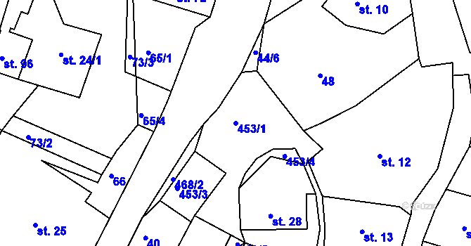 Parcela st. 453/1 v KÚ Dobrošov, Katastrální mapa