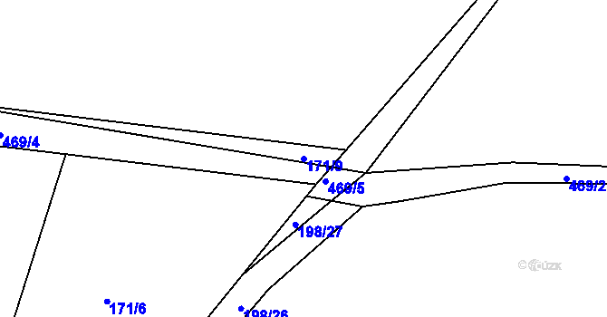 Parcela st. 171/9 v KÚ Dobrošov, Katastrální mapa