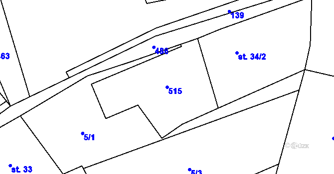 Parcela st. 515 v KÚ Dobrošov, Katastrální mapa