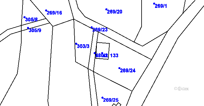 Parcela st. 133 v KÚ Dobrošov, Katastrální mapa