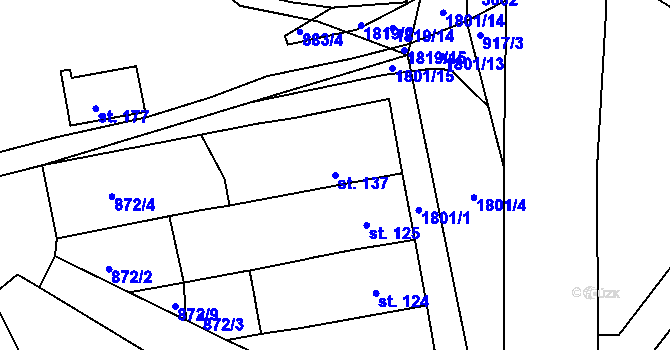 Parcela st. 137 v KÚ Dobrotice, Katastrální mapa