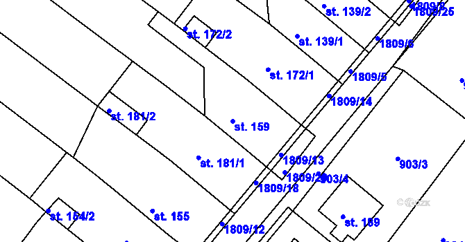 Parcela st. 159 v KÚ Dobrotice, Katastrální mapa