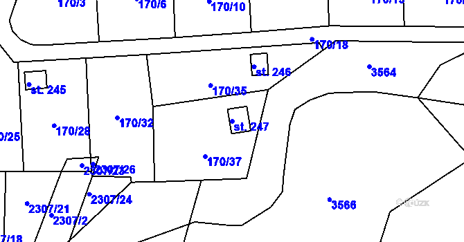 Parcela st. 247 v KÚ Dobrotice, Katastrální mapa