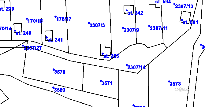 Parcela st. 265 v KÚ Dobrotice, Katastrální mapa
