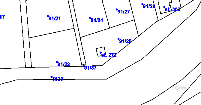 Parcela st. 272 v KÚ Dobrotice, Katastrální mapa