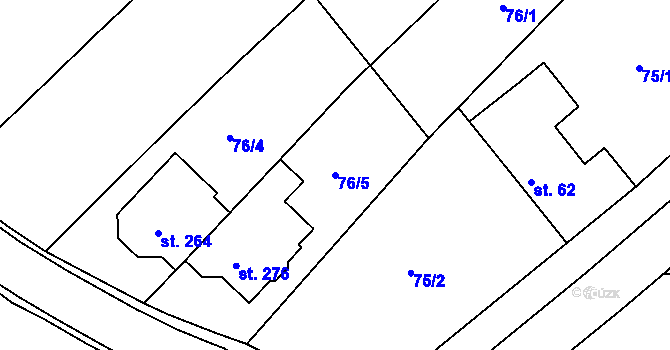 Parcela st. 76/5 v KÚ Dobrotice, Katastrální mapa