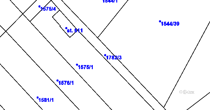 Parcela st. 1782/3 v KÚ Dobrotice, Katastrální mapa