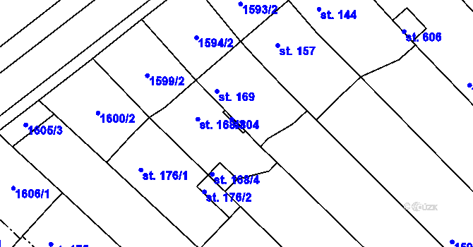 Parcela st. 168/5 v KÚ Dobrotice, Katastrální mapa