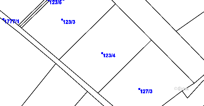 Parcela st. 123/4 v KÚ Dobrotice, Katastrální mapa