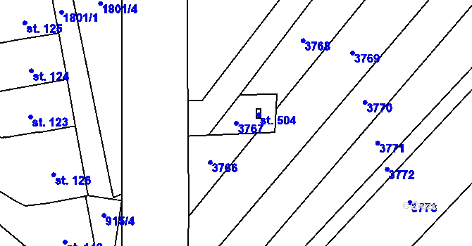 Parcela st. 3767 v KÚ Dobrotice, Katastrální mapa