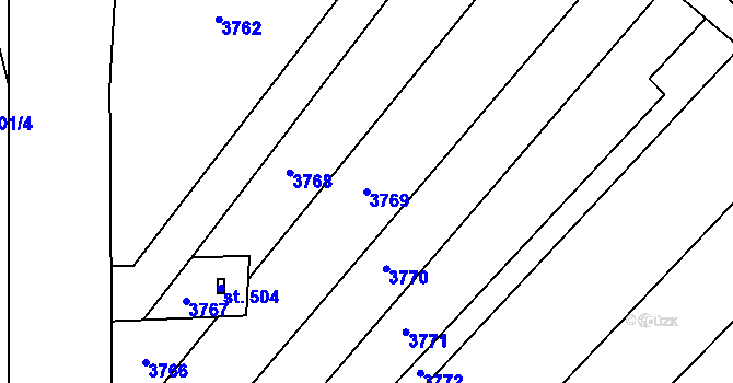 Parcela st. 3769 v KÚ Dobrotice, Katastrální mapa