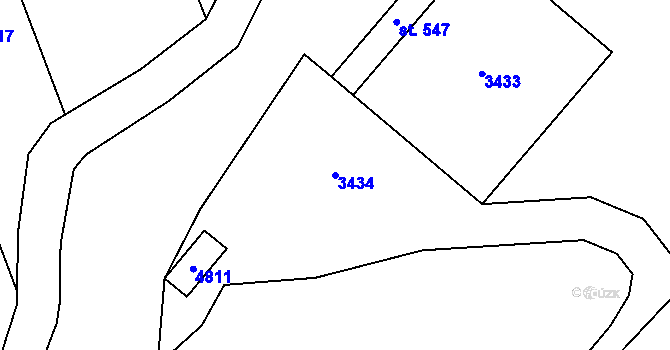 Parcela st. 3434 v KÚ Dobrotice, Katastrální mapa