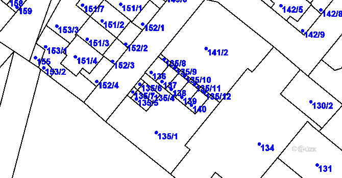 Parcela st. 138 v KÚ Dobrovice, Katastrální mapa