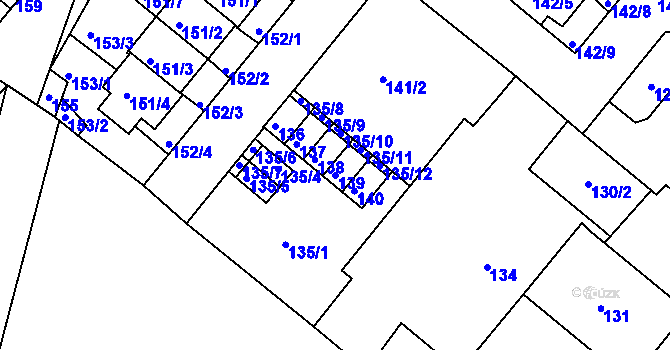Parcela st. 139 v KÚ Dobrovice, Katastrální mapa