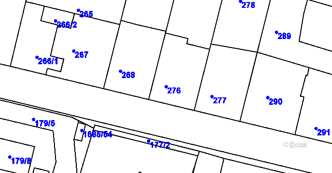 Parcela st. 276 v KÚ Dobrovice, Katastrální mapa
