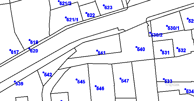 Parcela st. 541 v KÚ Dobrovice, Katastrální mapa