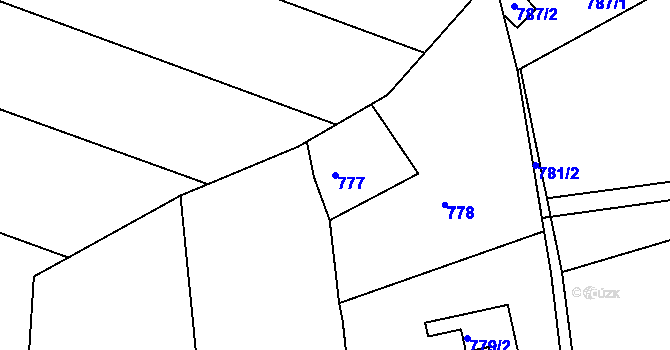 Parcela st. 777 v KÚ Dobrovice, Katastrální mapa