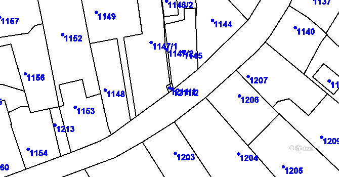 Parcela st. 1211 v KÚ Dobrovice, Katastrální mapa
